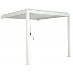 Pergola Bioclimatique Adossée En Alu Blanc 3x3m Ombrea
