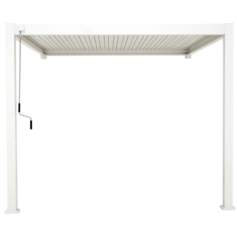 Pergola Bioclimatique Adossée En Alu Blanc 3x3m Ombrea 4 Pergola Bioclimatique Adossée En Alu Blanc 3x3m Ombrea – Image 4