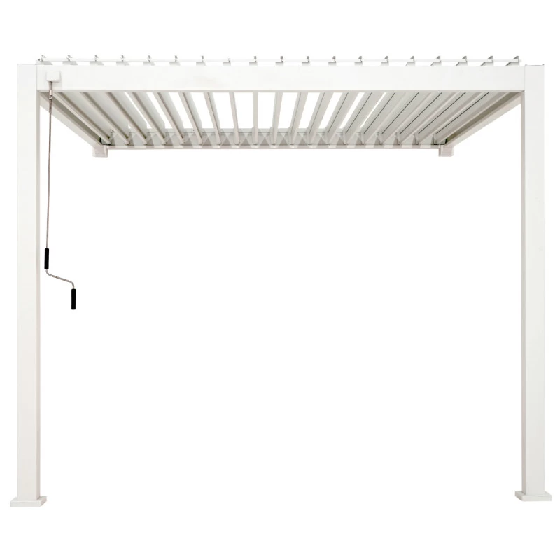 Pergola Bioclimatique Adossée En Alu Blanc 3x3m Ombrea 5 Pergola Bioclimatique Adossée En Alu Blanc 3x3m Ombrea – Image 5