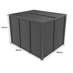 Pergola Bioclimatique Alu Anthracite 10,80m² Toit Avec Lames Ovales Alu + Ventelles Pour Les Côtés 3m Et 3,60m – HABRITA -Outdoor Soldes pergola bioclimatique alu anthracite 1080m toit avec lames ovales alu ventelles pour les cotes 3m et 360m habrita 2