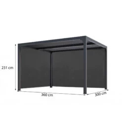 Pergola Bioclimatique Aluminium Anthracite 10,80m² Toit Avec Lames Ovales Aluminium + 2 Rideaux Gris Pour Les Côtés – HABRITA 9 Pergola Bioclimatique Aluminium Anthracite 10,80m² Toit Avec Lames Ovales Aluminium + 2 Rideaux Gris Pour Les Côtés – HABRITA -Outdoor Soldes pergola bioclimatique aluminium anthracite 1080m toit avec lames ovales aluminium 2 rideaux gris pour les cotes habrita 3