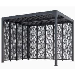 Pergola Bioclimatique Aluminium Anthracite 10,80m² Toit Lames Ovales + Panneaux Moucharabieh Gris Côté 3m+côté 3,60m HABRITA 6 Pergola Bioclimatique Aluminium Anthracite 10,80m² Toit Lames Ovales + Panneaux Moucharabieh Gris Côté 3m+côté 3,60m HABRITA -Outdoor Soldes pergola bioclimatique aluminium anthracite 1080m toit lames ovales panneaux moucharabieh gris cote 3mcote 360m habrita 1