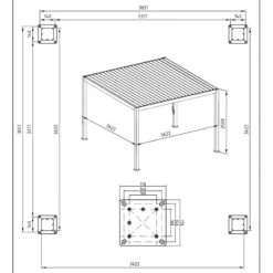 Pergola Bioclimatique Autoportante En Alu Anthracite 3.6x3.6m Ombrea -Outdoor Soldes pergola bioclimatique autoportante en alu anthracite 36x36m ombrea 5