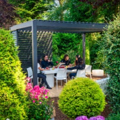 Pergola Bioclimatique Autoportante En Alu Anthracite 3x4m Ombrea -Outdoor Soldes pergola bioclimatique autoportante en alu anthracite 3x4m ombrea 3