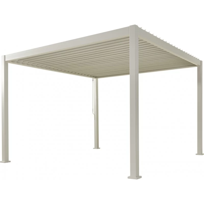 Pergola Bioclimatique Autoportante En Alu Blanc 3x3m Ombrea 5 Pergola Bioclimatique Autoportante En Alu Blanc 3x3m Ombrea – Image 5