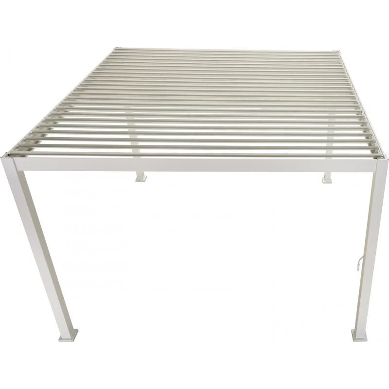 Pergola Bioclimatique Autoportante En Alu Blanc 3x3m Ombrea 6 Pergola Bioclimatique Autoportante En Alu Blanc 3x3m Ombrea – Image 6