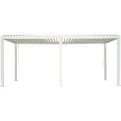 Pergola Bioclimatique Autoportante En Alu Blanc 3x6m Ombrea -Outdoor Soldes pergola bioclimatique autoportante en alu blanc 3x6m ombrea 2