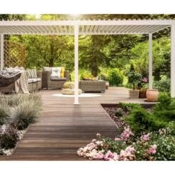 Pergola Bioclimatique Autoportante En Alu Blanc 3x6m Ombrea -Outdoor Soldes pergola bioclimatique autoportante en alu blanc 3x6m ombrea 3