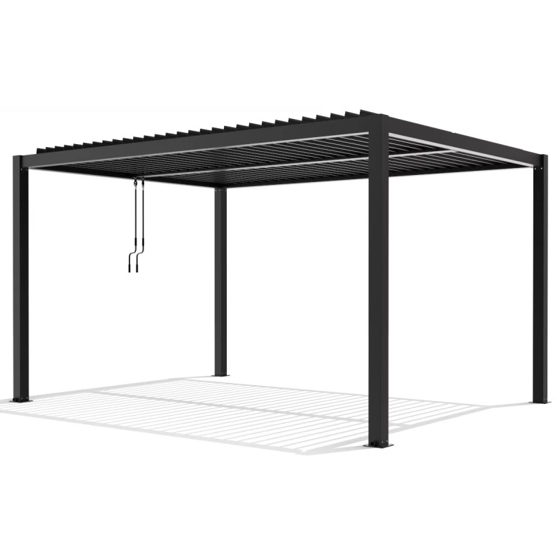 Pergola Bioclimatique Autoportante En Aluminium Anthracite 4x3m - X-METAL 3 Pergola Bioclimatique Autoportante En Aluminium Anthracite 4x3m - X-METAL – Image 3