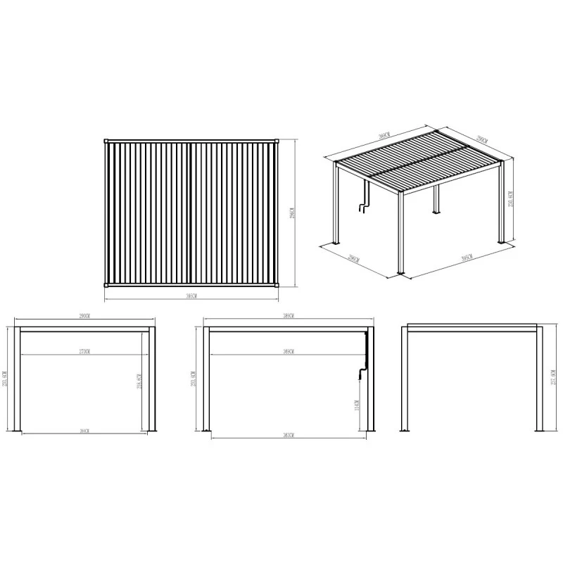 Pergola Bioclimatique Autoportante En Aluminium Anthracite 4x3m - X-METAL 4 Pergola Bioclimatique Autoportante En Aluminium Anthracite 4x3m - X-METAL – Image 4