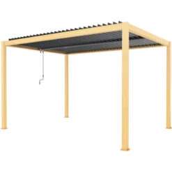 Pergola Bioclimatique Autoportante En Aluminium Aspect Bois 4x3m - X-METAL -Outdoor Soldes pergola bioclimatique autoportante en aluminium aspect bois 4x3m x metal 5