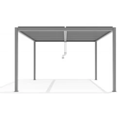 Pergola Bioclimatique Autoportante En Aluminium Gris Clair 4x4m - X-METAL -Outdoor Soldes pergola bioclimatique autoportante en aluminium gris clair 4x4m x metal 3