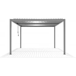 Pergola Bioclimatique Autoportante En Aluminium Gris Clair 4x4m - X-METAL -Outdoor Soldes pergola bioclimatique autoportante en aluminium gris clair 4x4m x metal 4