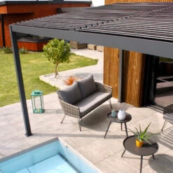 Pergola Bioclimatique En Aluminium Avec Lames Orientables Grises Anthracite TRAMONTO - DCB Garden 11 Pergola Bioclimatique En Aluminium Avec Lames Orientables Grises Anthracite TRAMONTO - DCB Garden -Outdoor Soldes pergola bioclimatique en aluminium avec lames orientables grises anthracite tramonto dcb garden 5