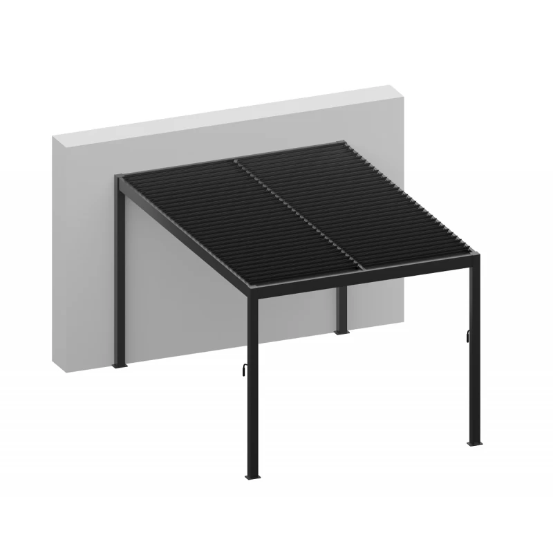 Pergola Bioclimatique En Aluminium Gris Anthracite 300x300cm Avec Lames Grises ODIN - GardenGate 1 Pergola Bioclimatique En Aluminium Gris Anthracite 300x300cm Avec Lames Grises ODIN - GardenGate