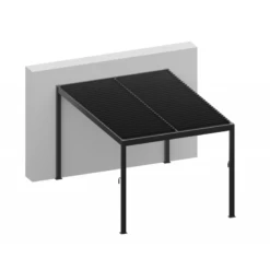 Pergola Bioclimatique En Aluminium Gris Anthracite 400x300cm Avec Lames Grises ODIN - GardenGate