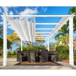 Pergola En Aluminium Blanc 350x350cm Florida – PARAGON OUTDOOR