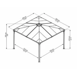 Pérgola De Aluminio Y Policarbonato 360x360cm Palermo™ 3600 - Canopia 8 Pérgola De Aluminio Y Policarbonato 360x360cm Palermo™ 3600 - Canopia -Outdoor Soldes pergola en aluminium et polycarbonate 360x360cm palermo 3600 canopia 2
