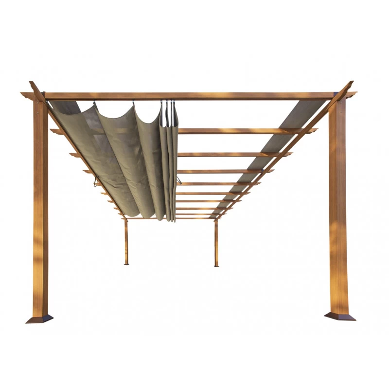 Pergola En Aluminium Marron Clair 350x505cm Florence – PARAGON OUTDOOR 2 Pergola En Aluminium Marron Clair 350x505cm Florence – PARAGON OUTDOOR – Image 2