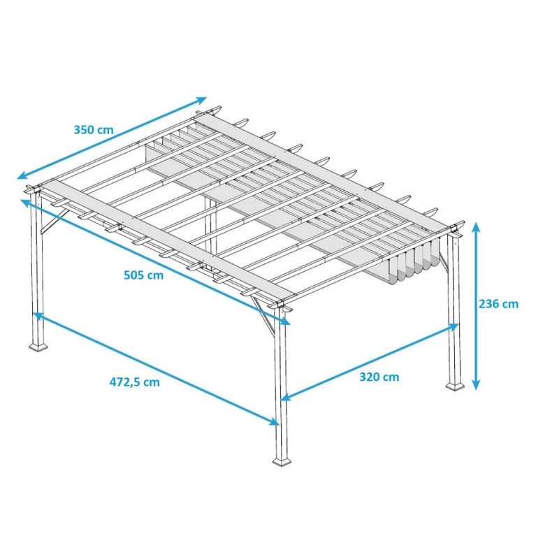Pergola En Aluminium Marron Clair 350x505cm Florence – PARAGON OUTDOOR 3 Pergola En Aluminium Marron Clair 350x505cm Florence – PARAGON OUTDOOR – Image 3
