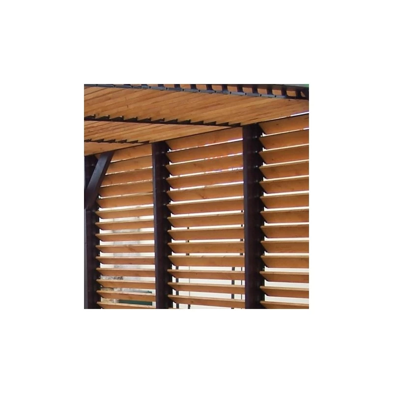 Pergola En Bois Avec Ventelles Amovibles Sur Toiture + 1 Côté 340x312x217cm Veneto 3 Pergola En Bois Avec Ventelles Amovibles Sur Toiture + 1 Côté 340x312x217cm Veneto – Image 3