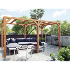 Pergola En Bois Lamellé-collé 500x300cm Fuengirola – Maderland