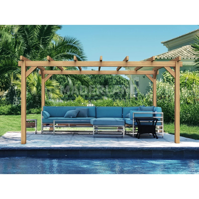 Pergola En Bois Lamellé-collé 700x300cm Valencia – Maderland 1 Pergola En Bois Lamellé-collé 700x300cm Valencia – Maderland