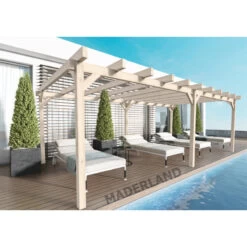 Pergola En Bois Lamellé-collé 800x500cm Marsella – Maderland
