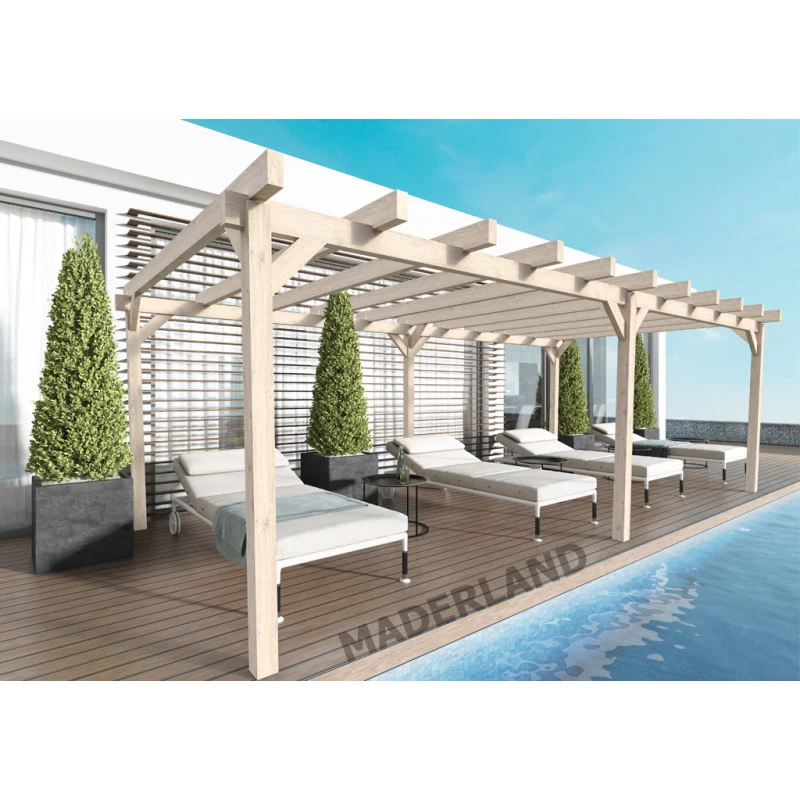 Pergola En Bois Lamellé-collé 800x500cm Marsella – Maderland 1 Pergola En Bois Lamellé-collé 800x500cm Marsella – Maderland