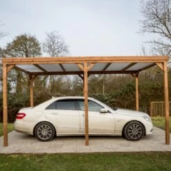 Pergola THONON 15,06m² En Bois Massif Avec Couverture PVC – HABRITA -Outdoor Soldes pergola thonon 1506m en bois avec couverture pvc habrita 2