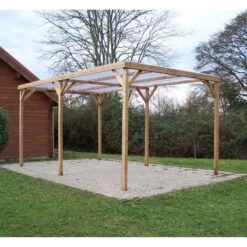 Pergola THONON 15,06m² En Bois Massif Avec Couverture PVC – HABRITA -Outdoor Soldes pergola thonon 1506m en bois avec couverture pvc habrita 4