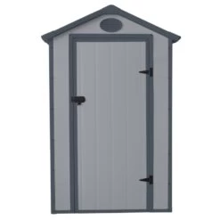 Petit Abri De Jardin En Résine Gris 1,34m² + Kit De Fondation - JOBU -Outdoor Soldes petit abri de jardin en resine gris 139m kit de fondation jobu 2