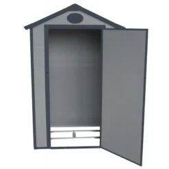 Petit Abri De Jardin En Résine Gris 1,34m² + Kit De Fondation - JOBU -Outdoor Soldes petit abri de jardin en resine gris 139m kit de fondation jobu 4