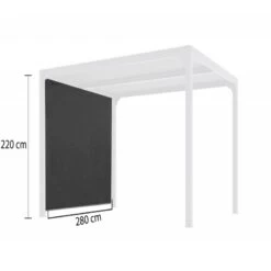 Rideau En PVC Tissé Gris Pour Côté 3m De La Pergola Bioclimatique Alu 10,80m² Habrita -Outdoor Soldes rideau en pvc tisse gris pour cote 3m de la pergola bioclimatique alu 1080m habrita 1