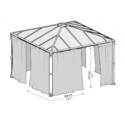 Rideaux En Polyester Gris Pour Pergolas Palermo 3000/3500/3600 + Milano 3000 + Martinique 3600 - Palram - Canopia 8 Rideaux En Polyester Gris Pour Pergolas Palermo 3000/3500/3600 + Milano 3000 + Martinique 3600 - Palram - Canopia -Outdoor Soldes rideaux en polyester gris pour pergola palermo 3000 palram 2
