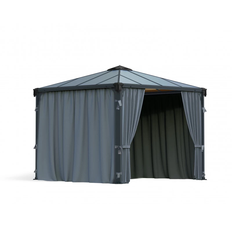 Rideaux En Polyester Gris Pour Pergolas Palermo 3000/3500/3600 + Milano 3000 + Martinique 3600 - Palram - Canopia 6 Rideaux En Polyester Gris Pour Pergolas Palermo 3000/3500/3600 + Milano 3000 + Martinique 3600 - Palram - Canopia – Image 6