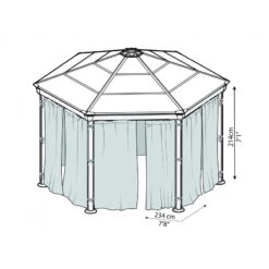 Rideaux Polyester Gris Pour Pergola Roma™ Et Monaco™ - Palram - Canopia -Outdoor Soldes rideaux en polyester gris pour pergola roma palram 2