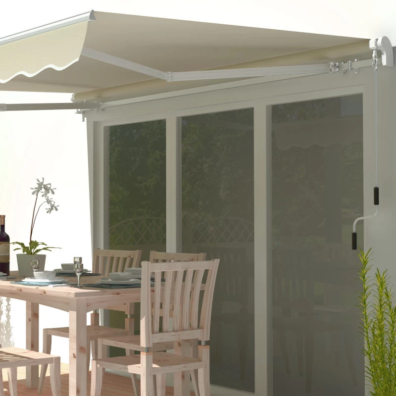 Store Banne Manuel 295x200cm EASY Toile Polyester Beige - X-METAL 2 Store Banne Manuel 295x200cm EASY Toile Polyester Beige - X-METAL – Image 2