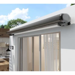 Store Banne Manuel 300x250cm LUXO Toile Polyester Grise - X-METAL -Outdoor Soldes store banne manuel 300x250cm luxo toile polyester grise x metal 3