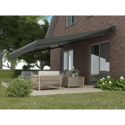 Store Banne Manuel 350x250cm DECO Toile Polyester Grise - X-METAL