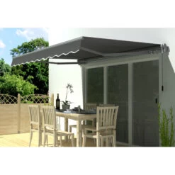 Store Banne Manuel 350x250cm EASY Toile Polyester Grise - X-METAL -Outdoor Soldes store banne manuel 350x250cm easy toile polyester grise x metal 3