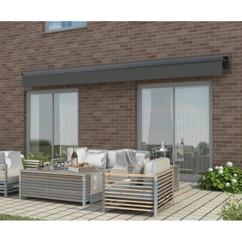 Store Banne Manuel 395x300cm DECO Toile Polyester Grise - X-METAL 6 Store Banne Manuel 395x300cm DECO Toile Polyester Grise - X-METAL – Image 6