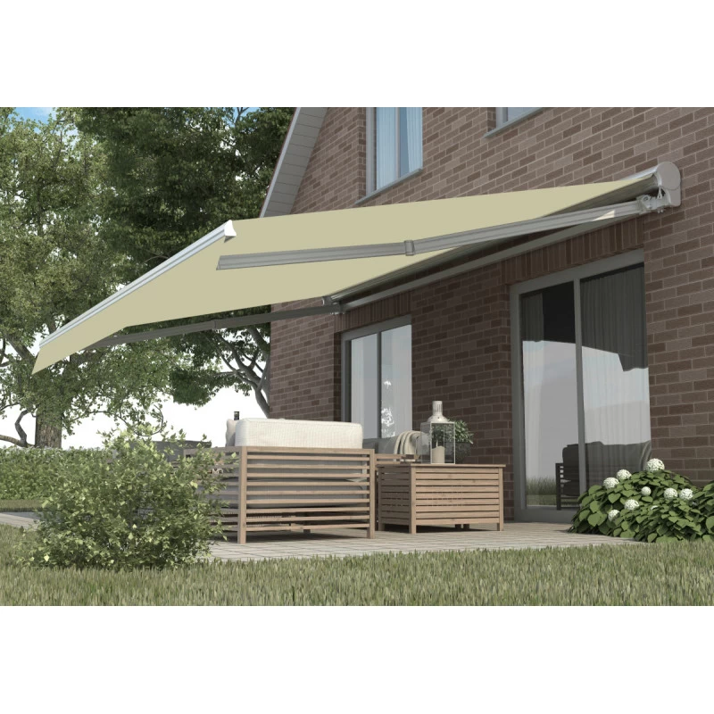 Store Banne Motorisé 295x200cm DECO Toile Polyester Beige - X-METAL 1 Store Banne Motorisé 295x200cm DECO Toile Polyester Beige - X-METAL