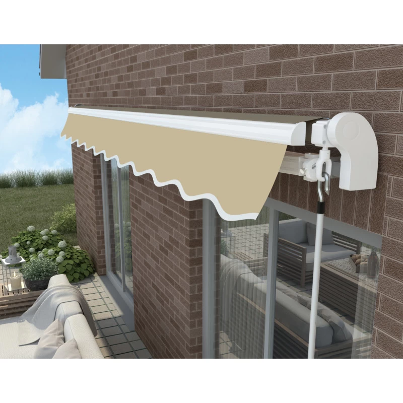 Store Banne Motorisé 350x250cm EASY Toile Polyester Beige - X-METAL 2 Store Banne Motorisé 350x250cm EASY Toile Polyester Beige - X-METAL – Image 2
