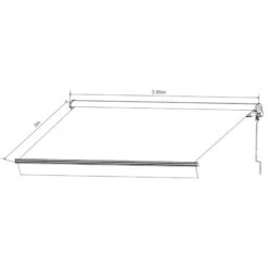 Store Banne Motorisé 395x300cm DECO Toile Polyester Beige - X-METAL -Outdoor Soldes store banne motorise 395x300cm deco toile polyester beige x metal 2