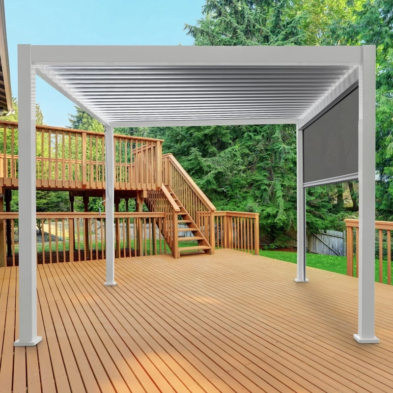 Store Latéral Blanc 300cm Pour Pergola Bioclimatique En Alu Ombrea 2 Store Latéral Blanc 300cm Pour Pergola Bioclimatique En Alu Ombrea – Image 2
