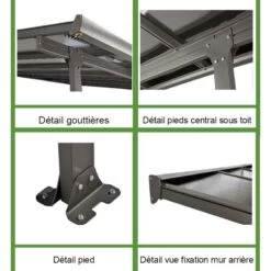 Toit De Terrasse 12,83m² Aluminium Anthracite Et Polycarbonate Habrita 8 Toit De Terrasse 12,83m² Aluminium Anthracite Et Polycarbonate Habrita -Outdoor Soldes toit de terrasse 1283m aluminium anthracite et polycarbonate habrita 2