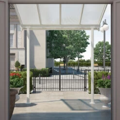 Toit De Terrasse 224x224cm En Aluminium Blanc Et Polycarbonate 6mm SIERRA - Canopia By Palram -Outdoor Soldes toit de terrasse 224x224cm en aluminium blanc et polycarbonate 6mm sierra palram 3