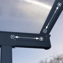 Toit De Terrasse 224x670cm En Aluminium Gris Et Polycarbonate 6mm SIERRA - Canopia By Palram -Outdoor Soldes toit de terrasse 224x670cm en aluminium gris et polycarbonate 6mm sierra palram 1 4