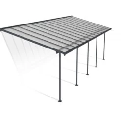 Toit De Terrasse 295x860cm En Aluminium Gris Et Polycarbonate 6mm SIERRA - Canopia By Palram